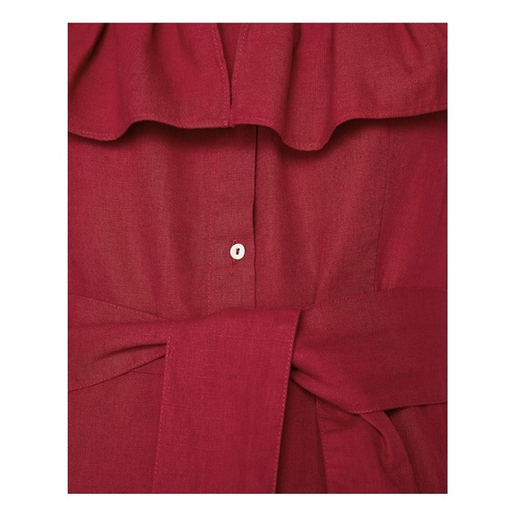 💃🏻 ZARA RUFFLE LINEN BLEND DRESS 💃🏻 - Picture 8 of 9